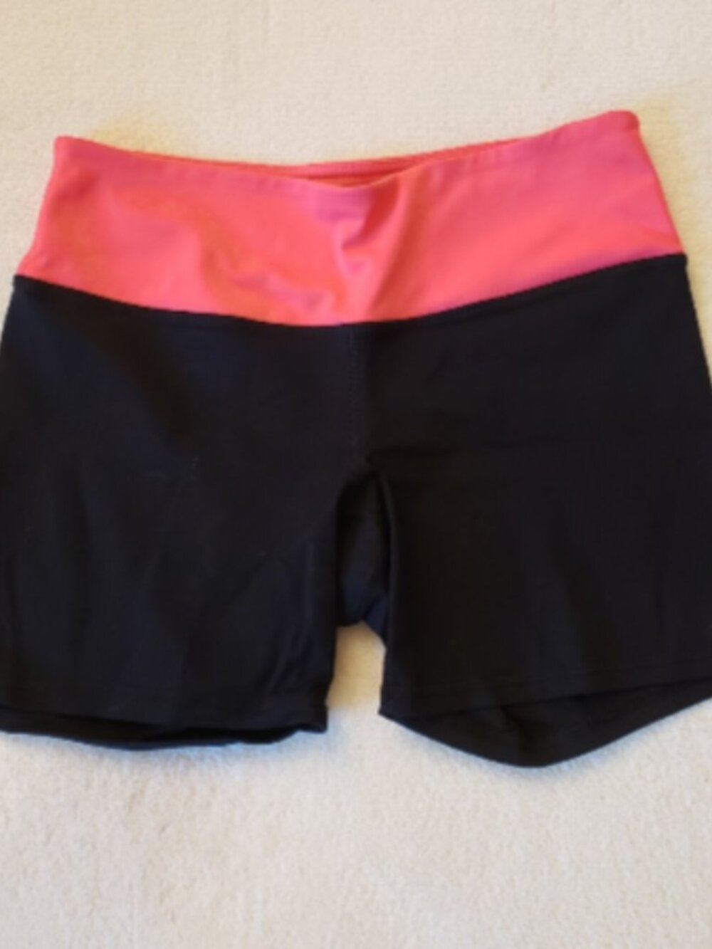 90 Degree by Reflex Spandex Athletic Shorts Black Coral Stretch Size XS